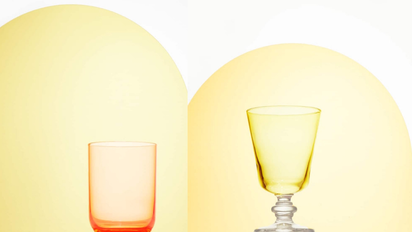 Coloured Glass Tumbler and Coloured Wine Glass - Zara Home
