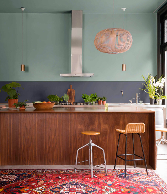 ruang makan nuansa hijau