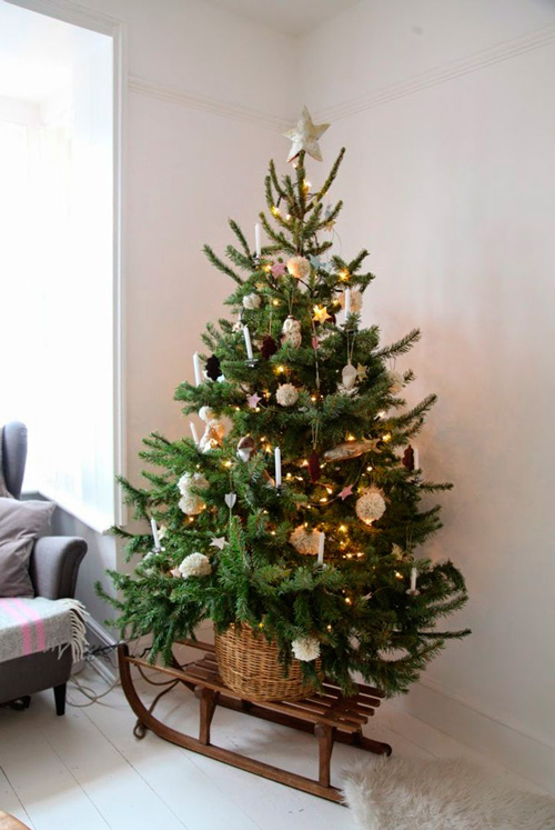 pohon natal warna rustic