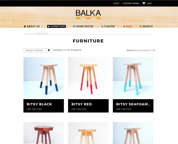 tampilan website balka living