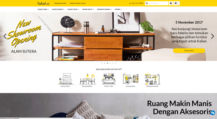 tampilan website fabelio