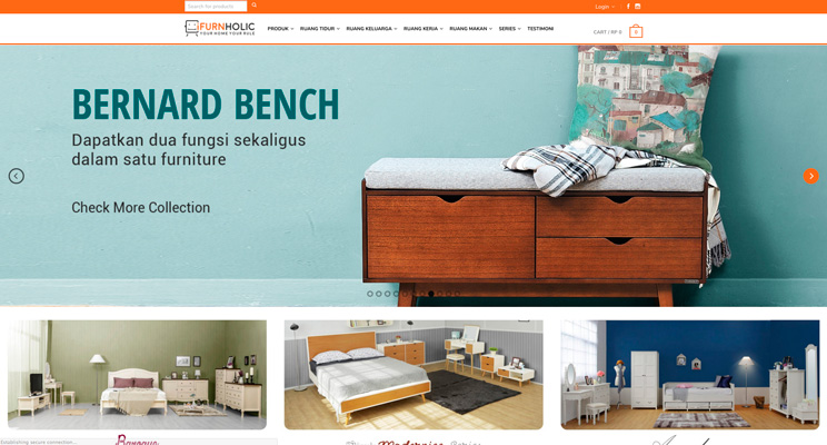 tampilan website ifurnholic