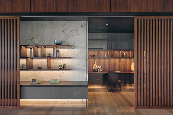 Desain Ruang Kerja dengan pintu sliding