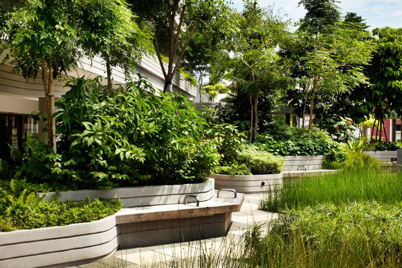 Seating area di Community Park / Patrick Bingham-Hall / Designboom