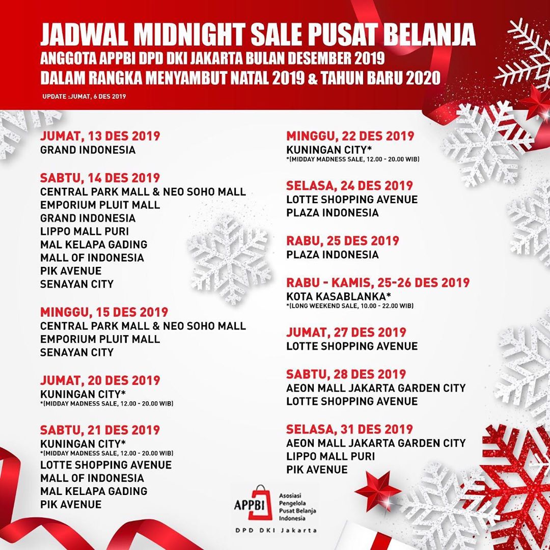 Catat! Jadwal Pesta Diskon Akhir Tahun 2019 di Jakarta