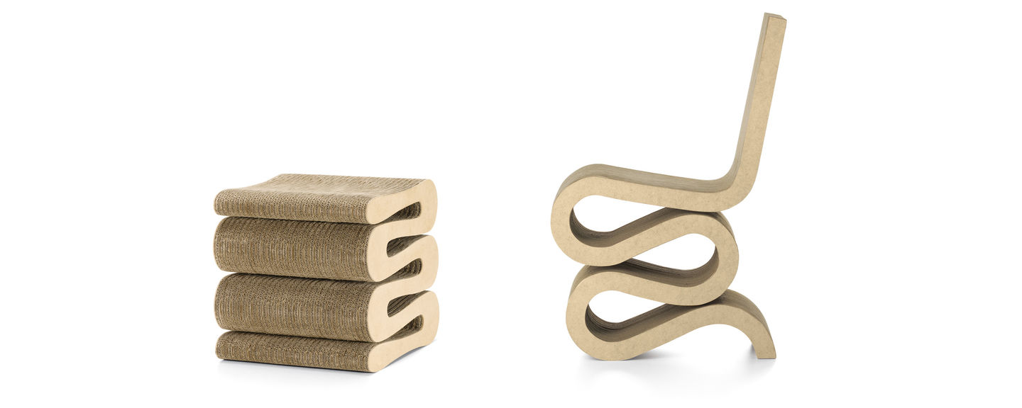 Wiggle Chair dan Stool oleh Frank Gehry / Vitra