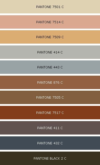 Palet earth tone / Pantone