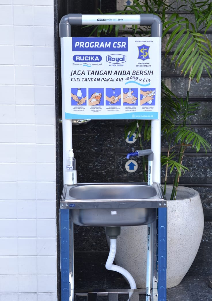 Cegah Corona, Kota Surabaya Kenalkan Wastafel Portable