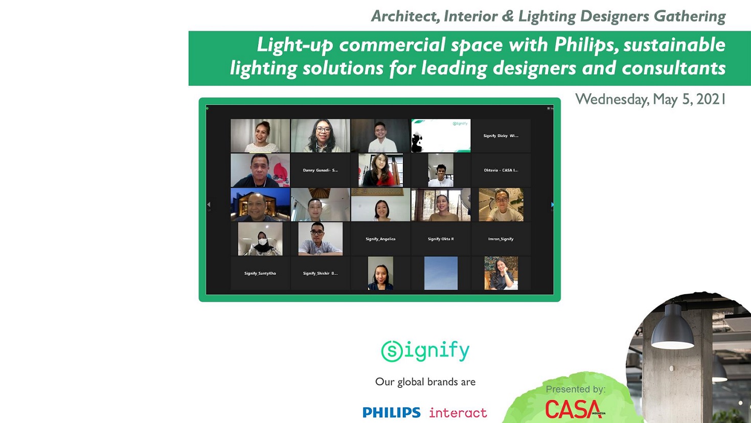 CASA Indonesia dan Signify Hadirkan Gathering Desainer