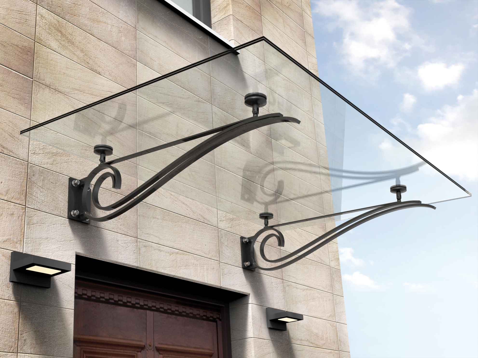 Kanopi kaca tempered