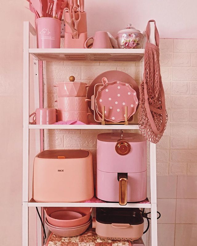inspirasi dapur warna pink