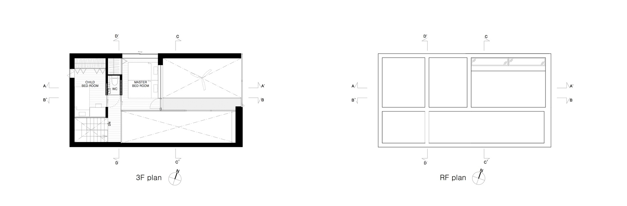 Denah rumah minimalis split-level karya Peak House