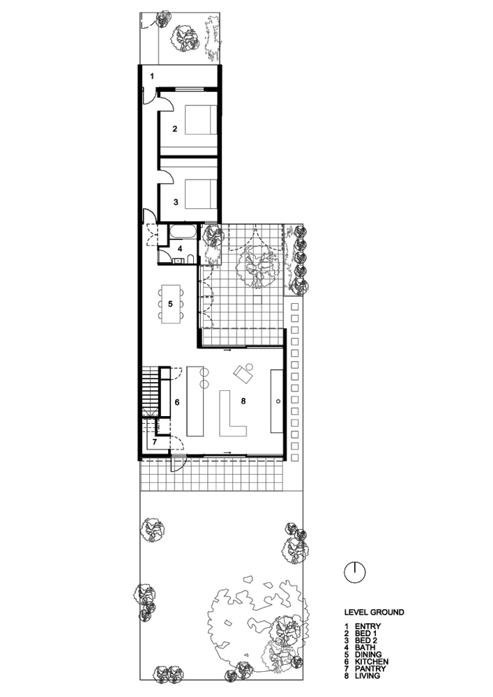 Denah rumah minimalis dengan banyak bukaan jendela Clifton Hill House