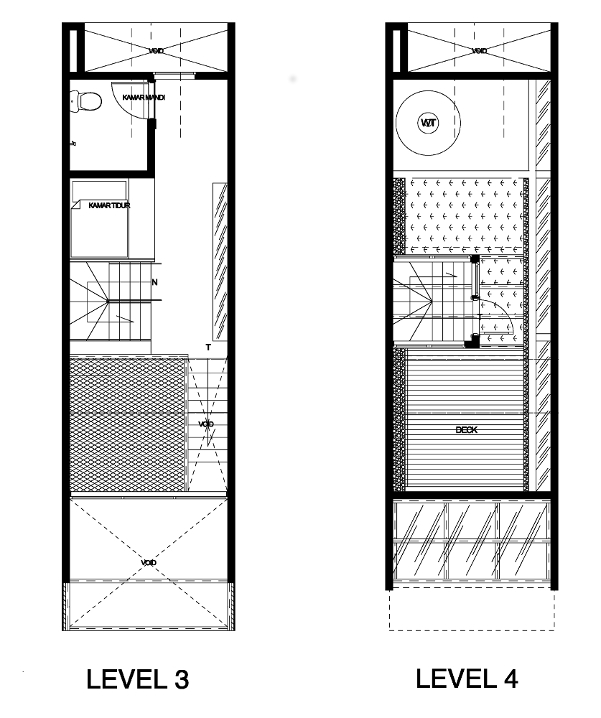 Denah rumah minimalis split-level 3500mm House