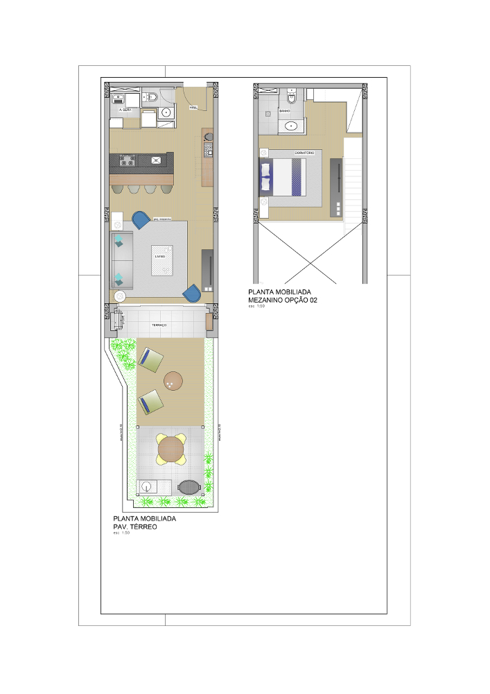 denah minimalis loft 2 lantai