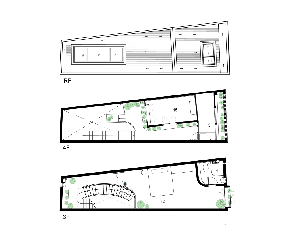 Denah rumah minimalis split-level