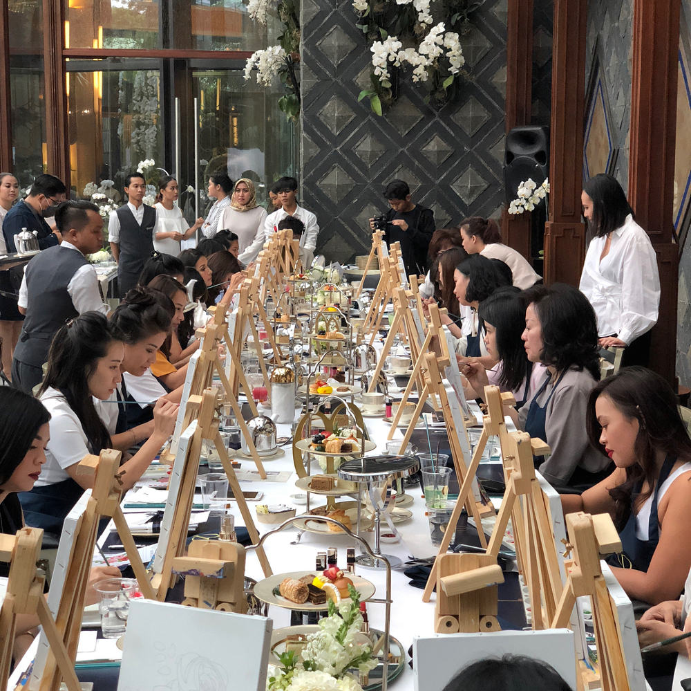 Salah satu sesi kelas melukis oleh Bartega Studio / IG Bartega Studio