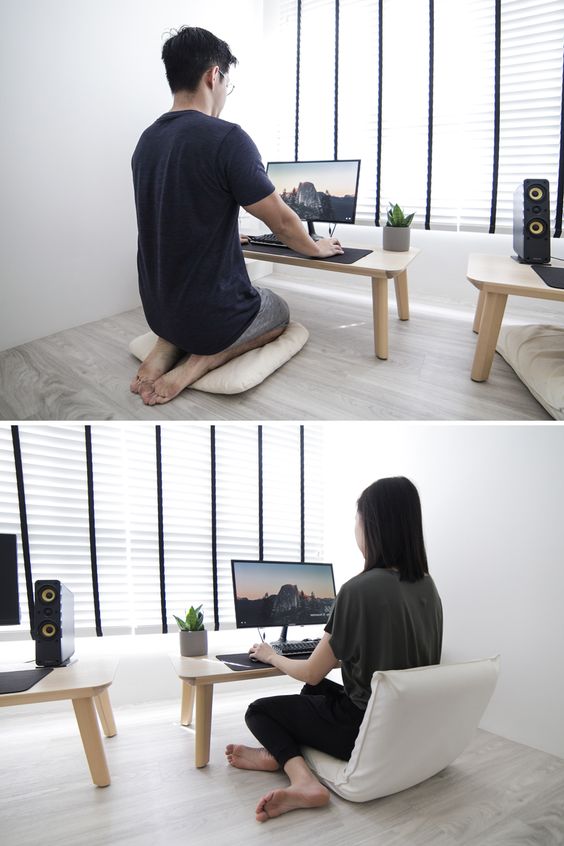 7 Inspirasi Ruang Kerja dengan Meja Lesehan